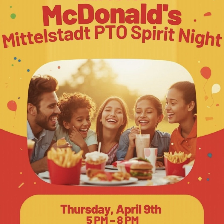 flyer for McDonald spirit night from 5-8 pm