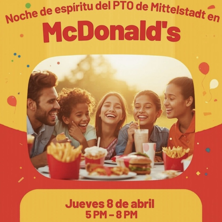 Spanish flyer last spirit night at McDonald’s from 5-8 pm