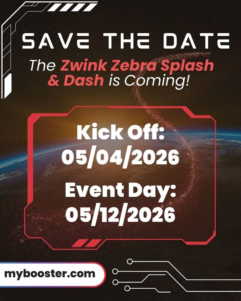 Informational flyer for an upcoming event set on a black background with red and white lettering