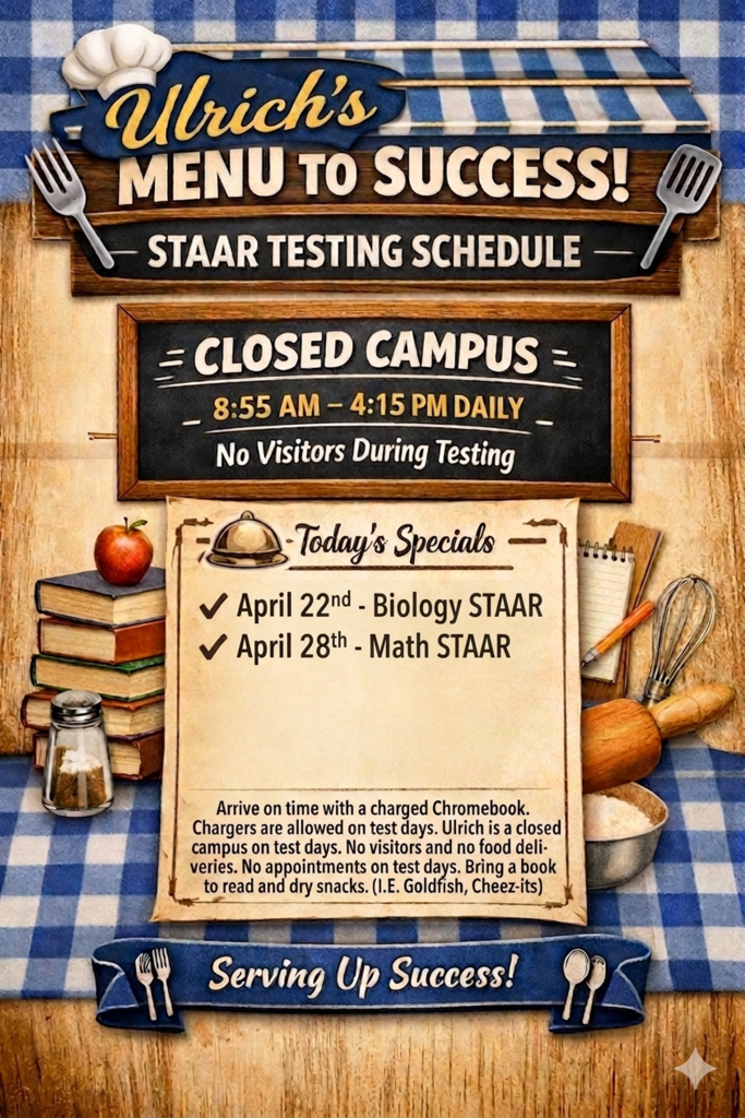Remaining testing dates and reminders.