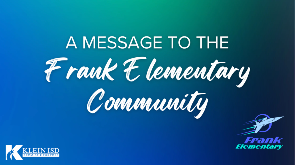 a message to the frank elementary community