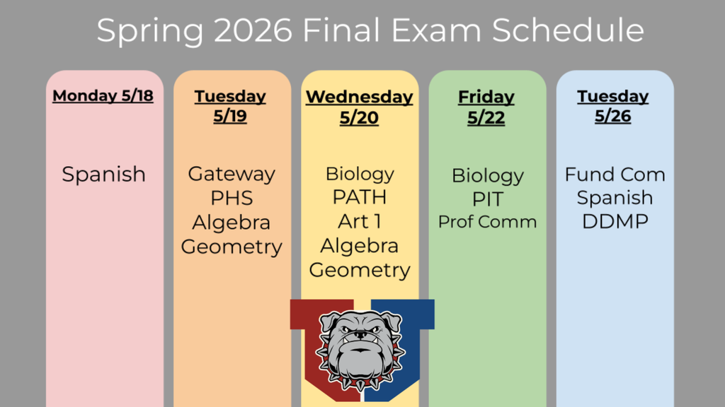 Spring final exam schedule