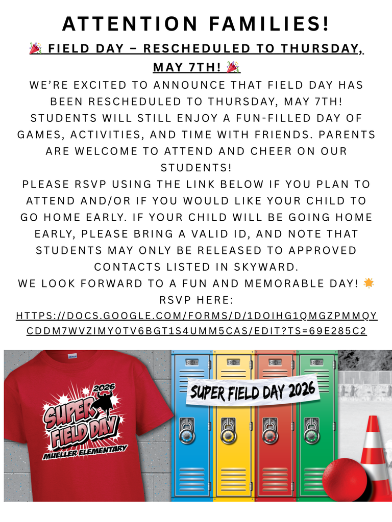 Rescheduled-NEW Field Day Date!