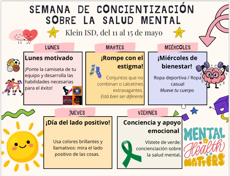 mental health week dress up days 