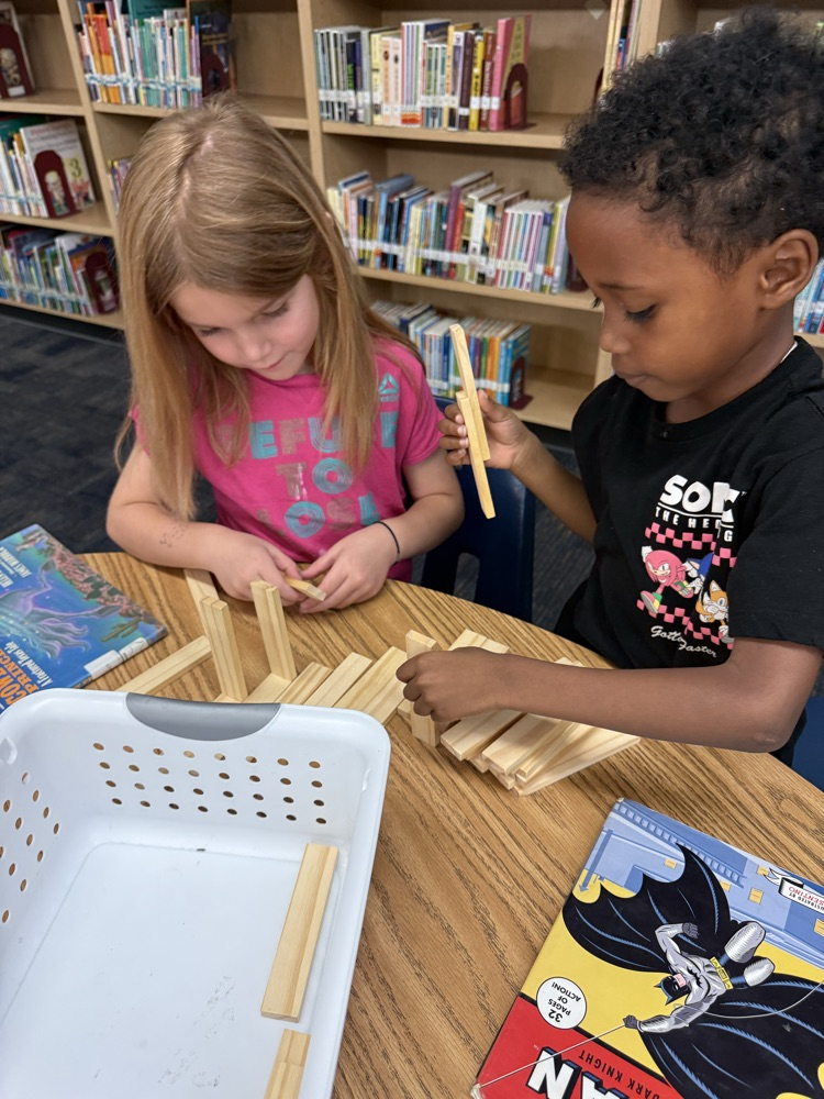students building