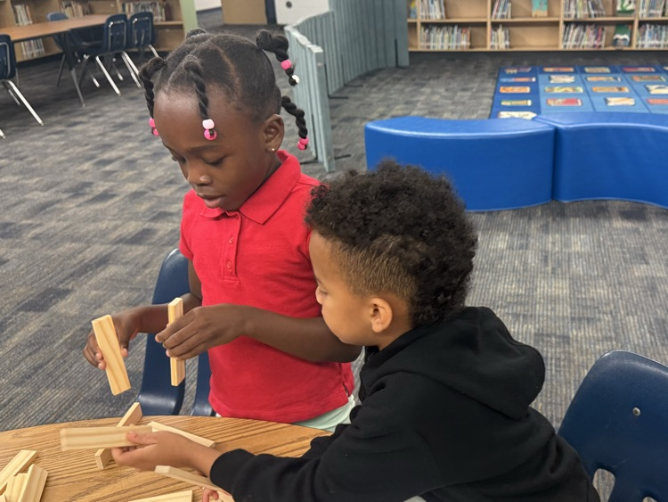 students building