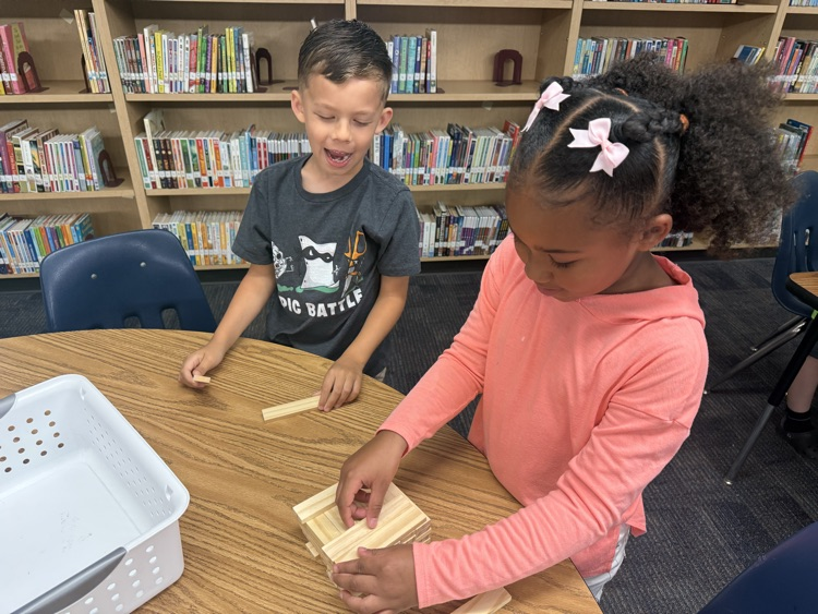 students building