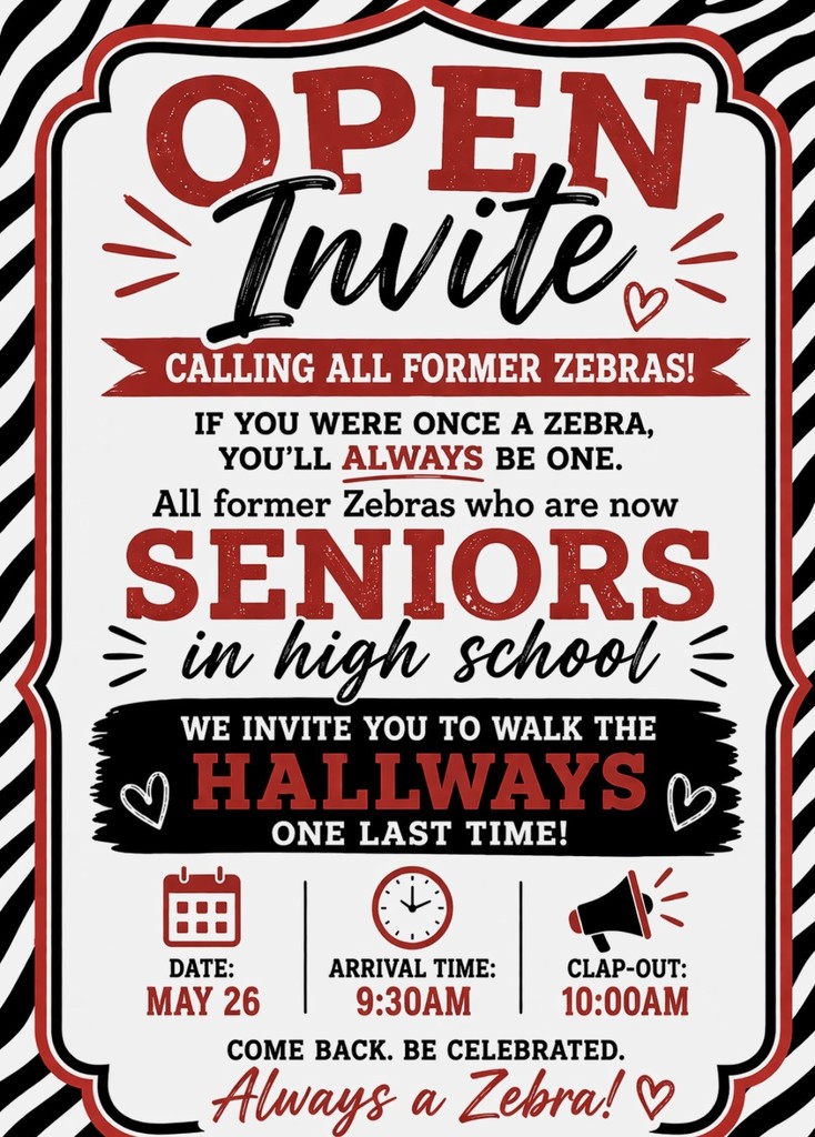 Red, black, and white writing for informational flyer