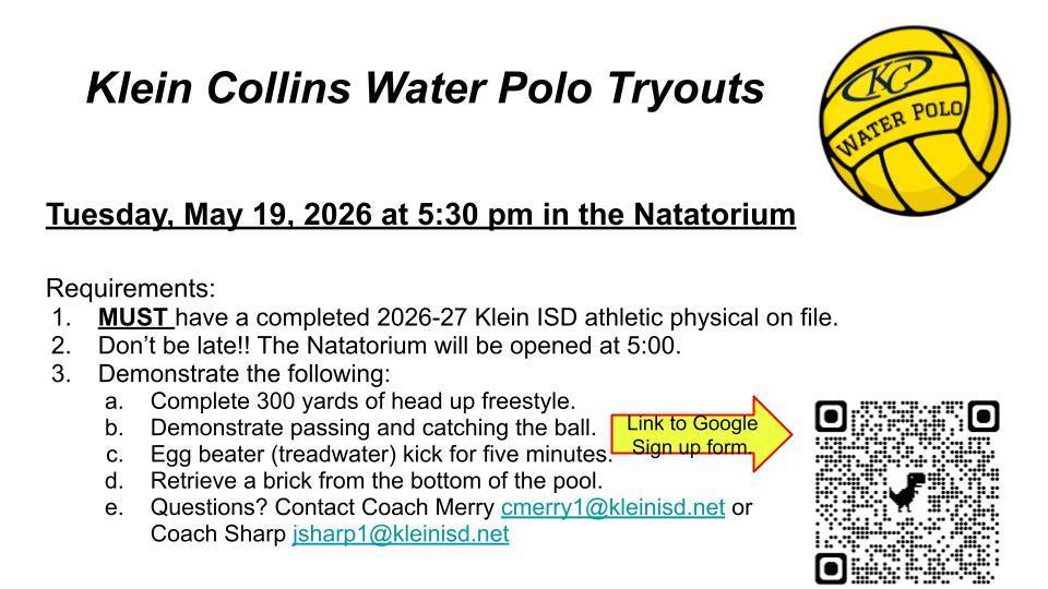 Water Polo Tryout Information