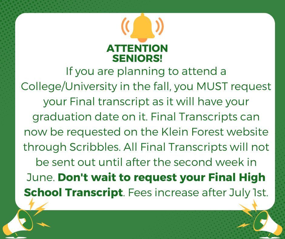 Seniors transcripts