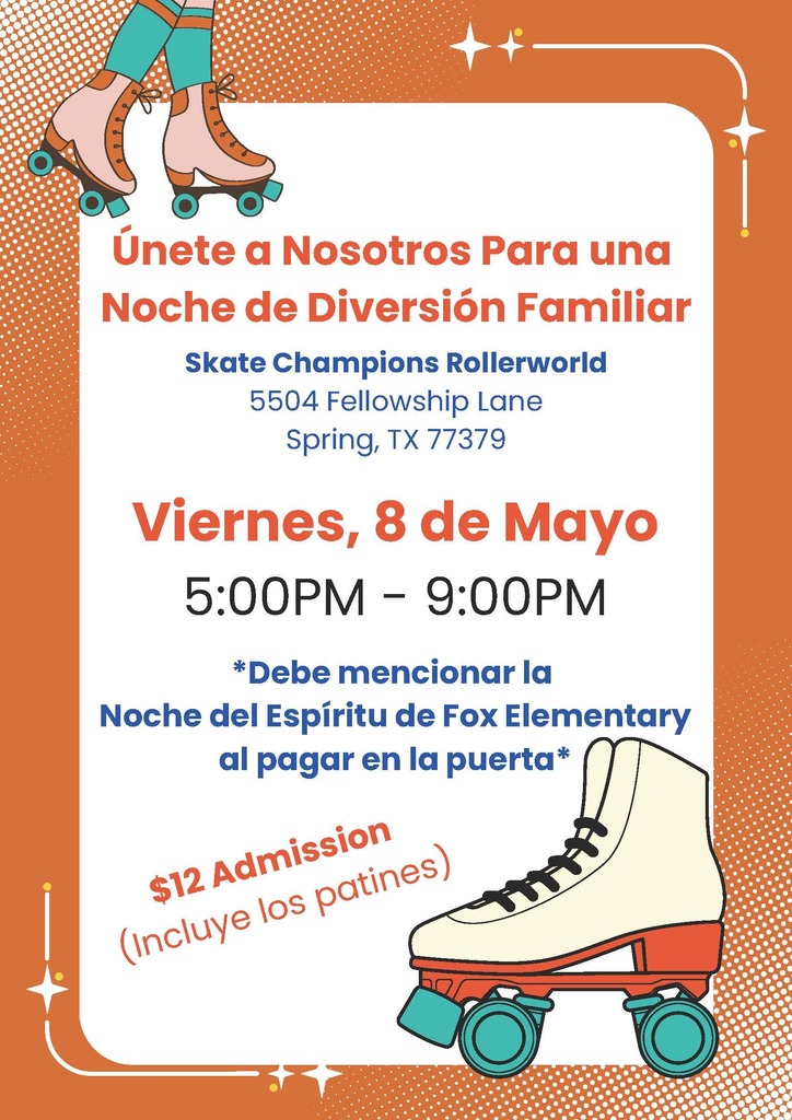 Skate Night Spirit Night Flyer Spanish