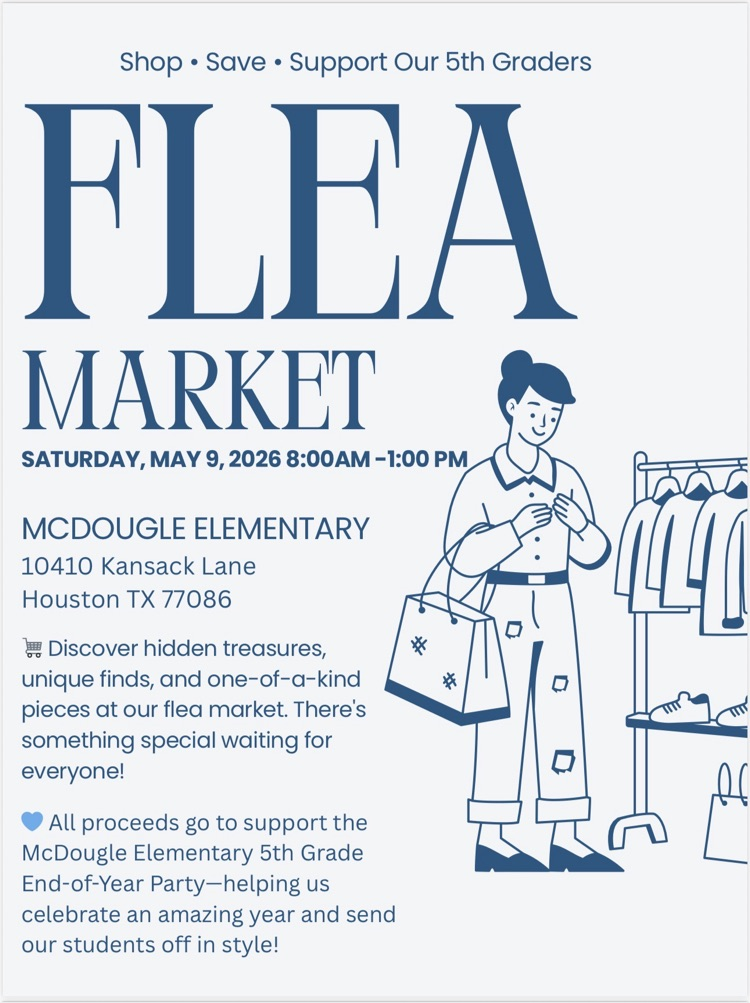 English flyer for student flea market sale