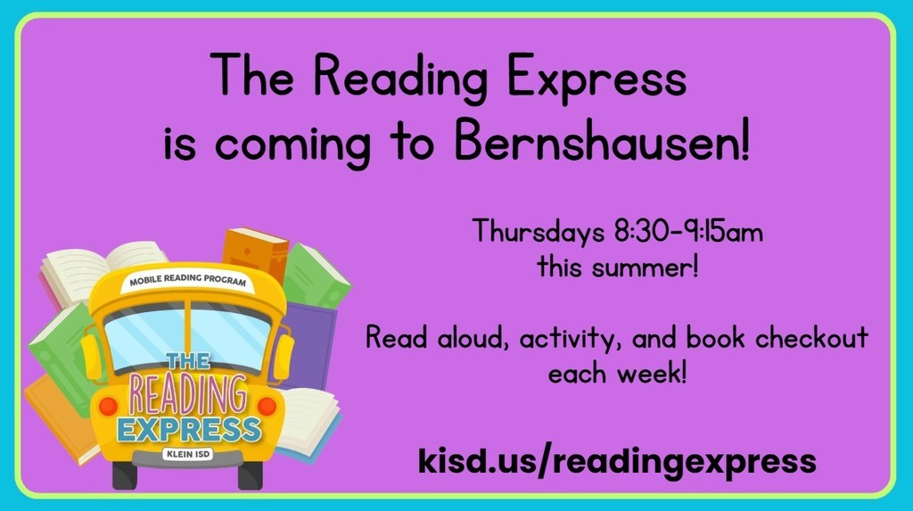 flyer providing details of the reading express event this summer