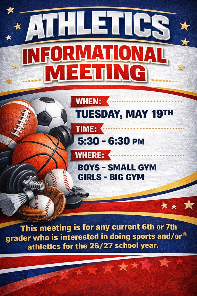 Athletics informational meeting May 19th.