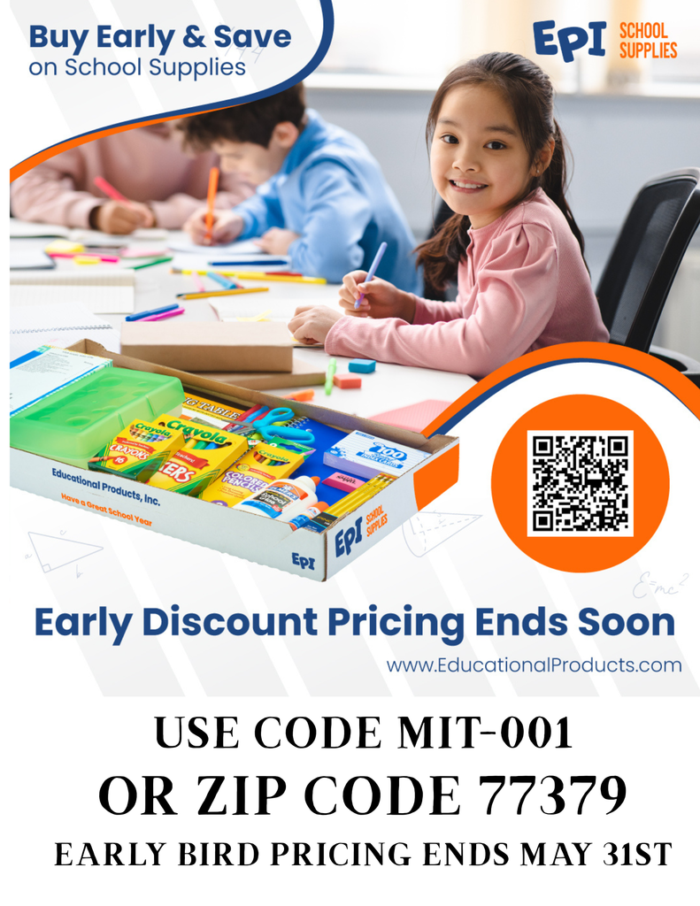 Buy Early and Save! Early Discount ends soon! School Supply Sale