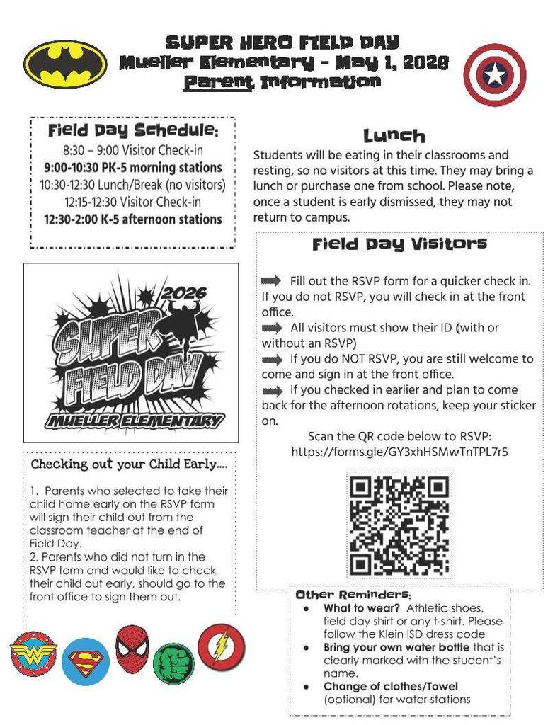 Friday, May 15 Field Day Info!