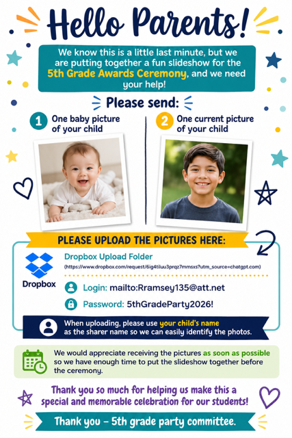 ATTENTION 5TH GRADE PARENTS ONLY!!!!