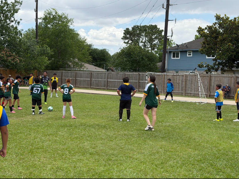 Soccer Team getting ready to kick off