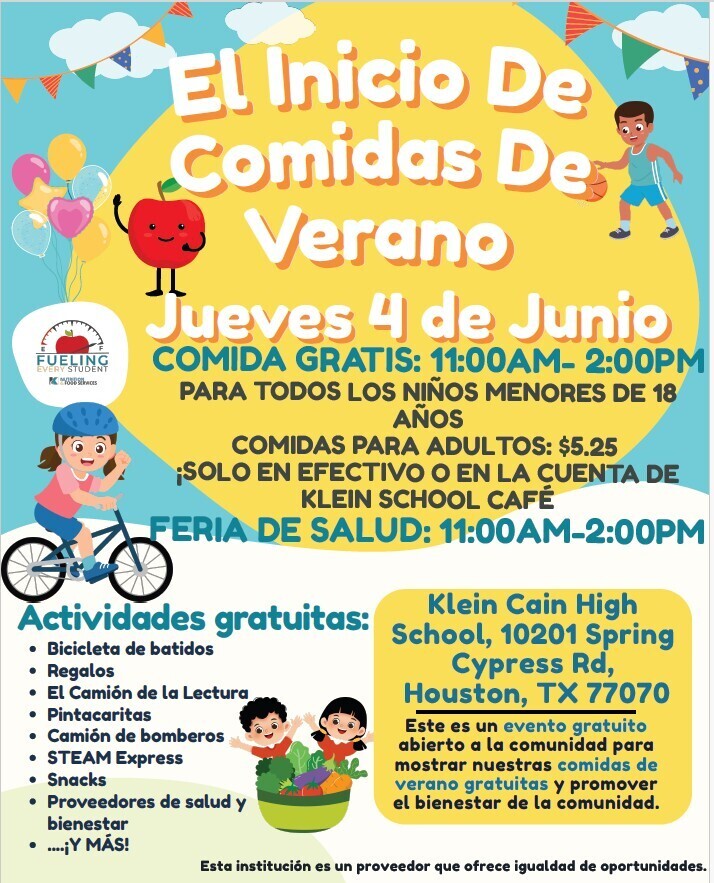summer meals flyer spanish
