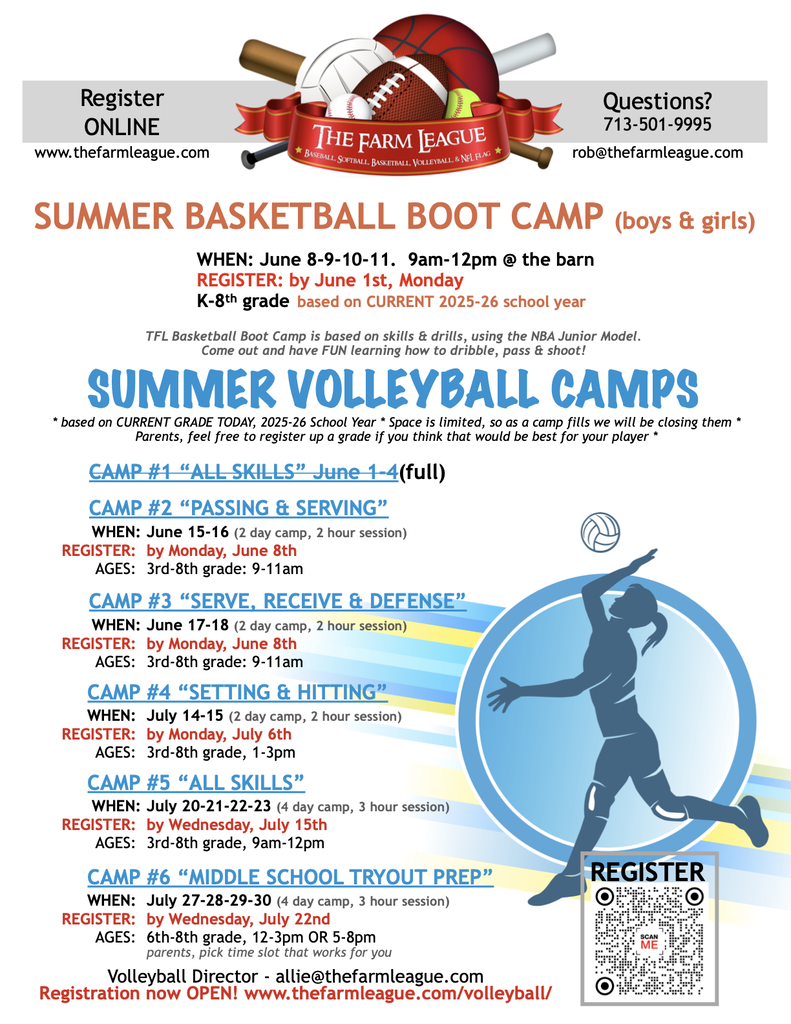 KISD: Community Flyers The  Farm League - Summer Volleyball Camps 