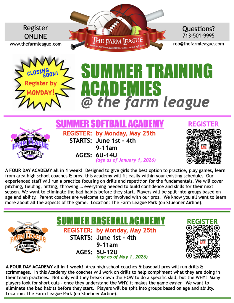 KISD Flyer Program - The Farm League Summer Training
