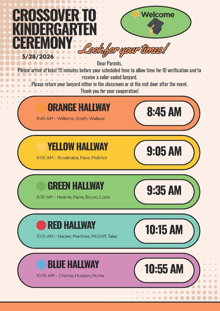 Crossover Ceremony Times
