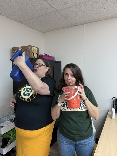 Pictures of teachers drinking out of anything but a cup