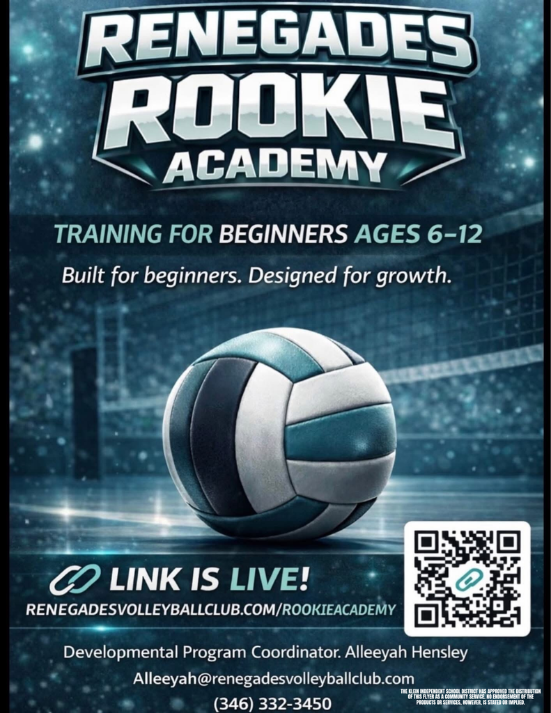 KISD Flyer Program -  Renegade Volleyball Rookie Academy 