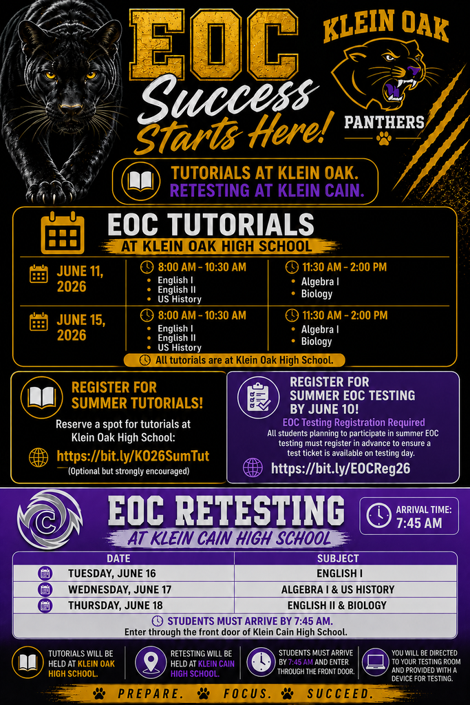 EOC Tutorials & Test Registration