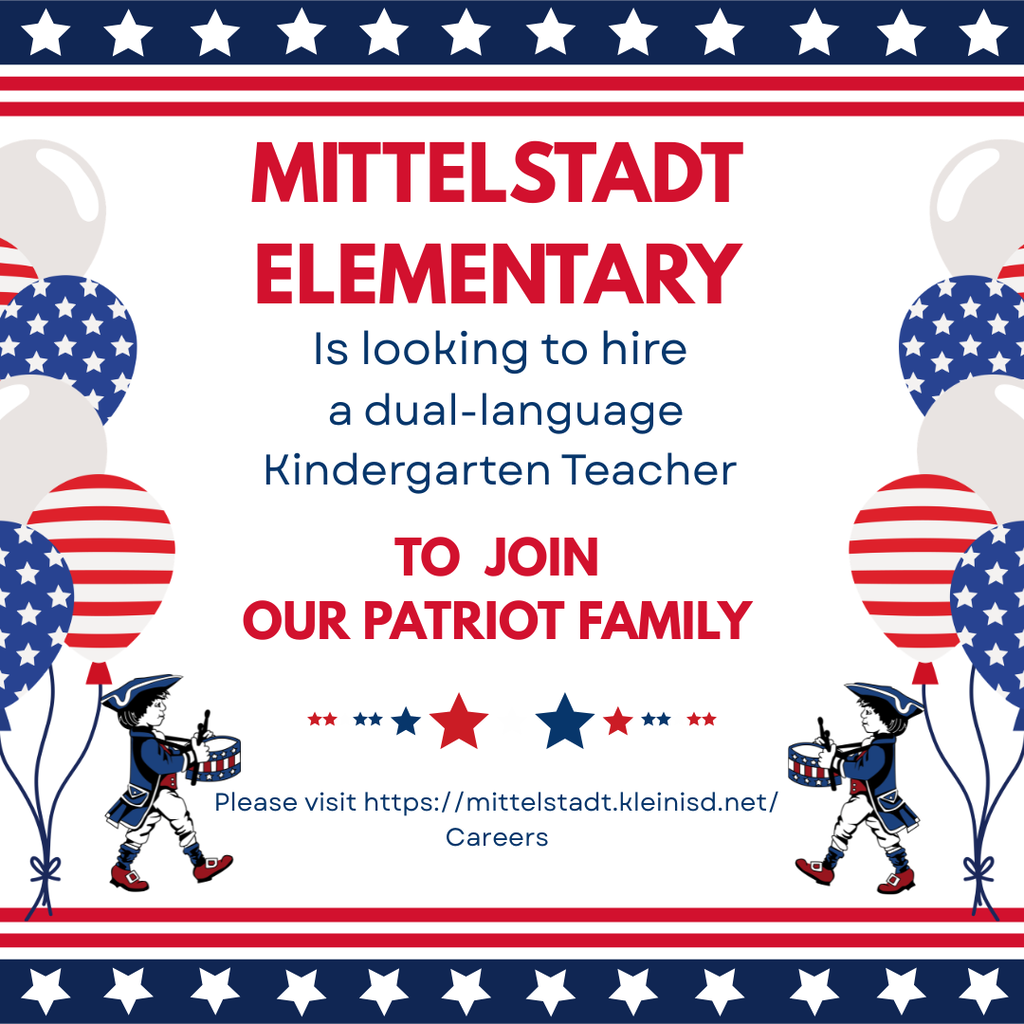 English flyer for hiring dual language kindergarten teacher