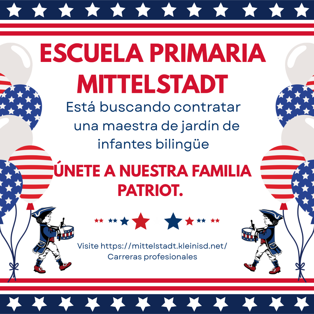 spanish flyer for hiring a dual language kindergarten teacher