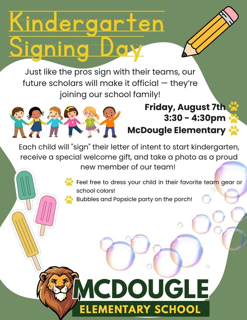 Flyer - Kinder Signing Day - English