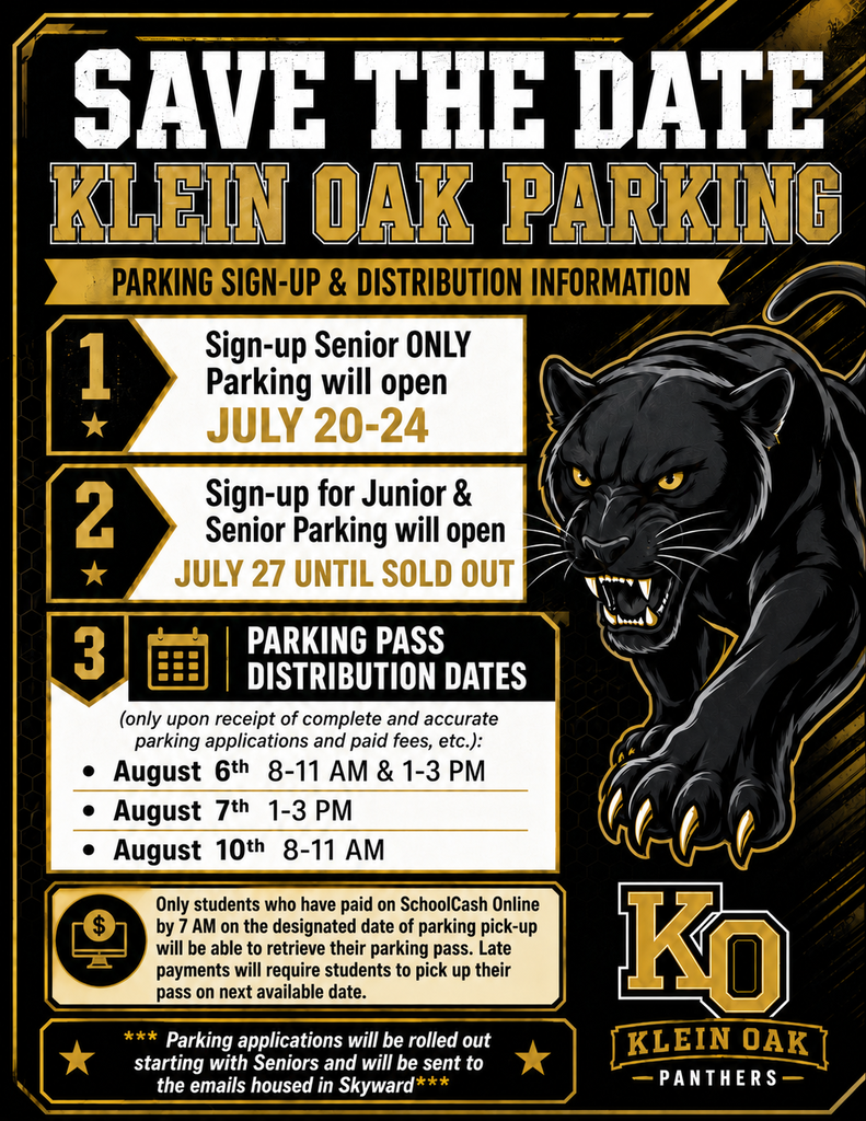 Save the Date Klein Oak Parking