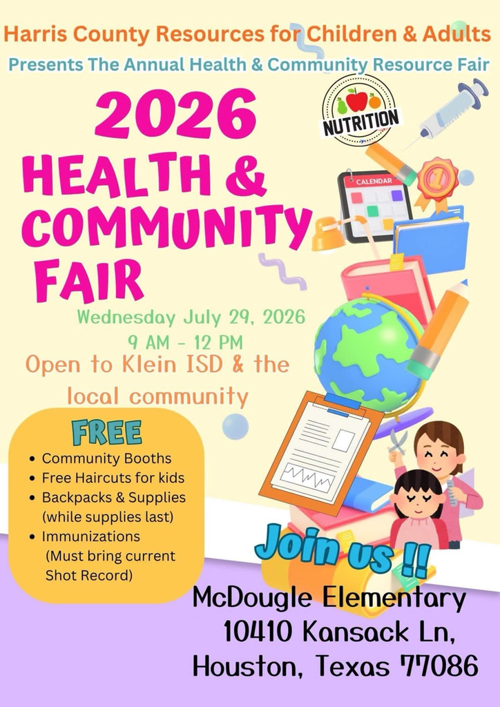 community health fair flyer in English.