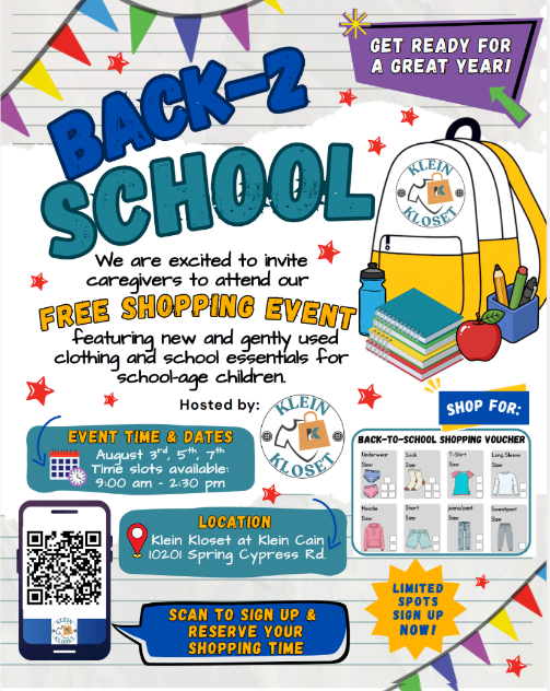 back back and supplies on fluer with qr code