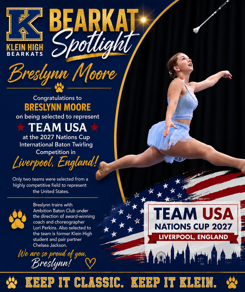 An announcement for Breslinn Moore's selection to Team USA at the 2027 Nations Cup, showing a dancer in a blue tutu.