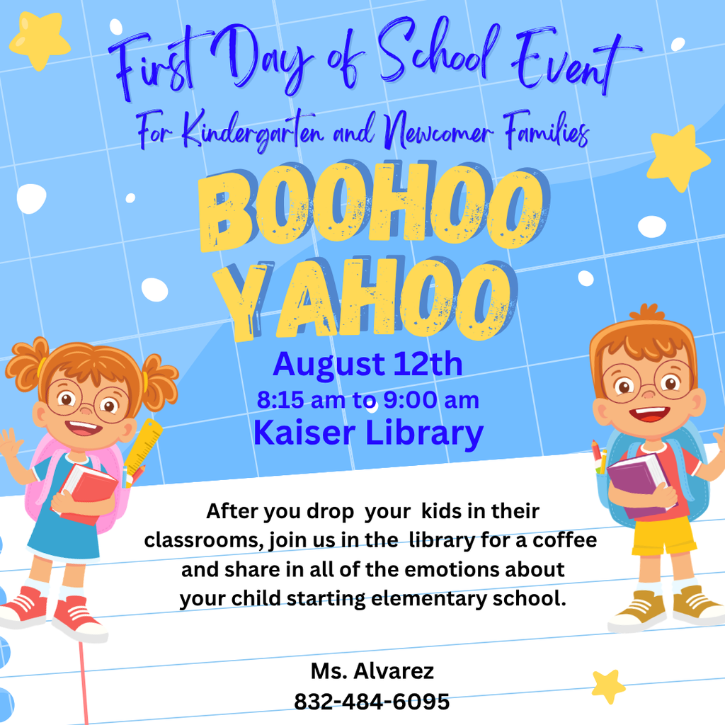 Boohoo Yahoo event in the library after dropping your student in their classrooms.