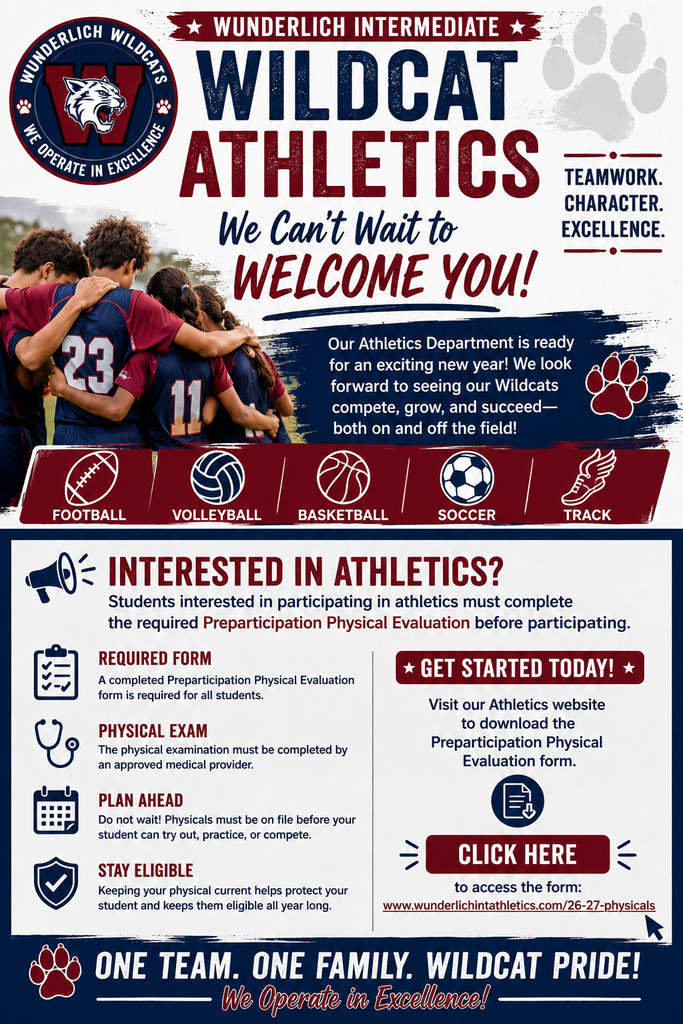 A sports team poster has a group of people and team details. The title reads "WILDCAT ATHLETICS." The team number "23" is visible.
