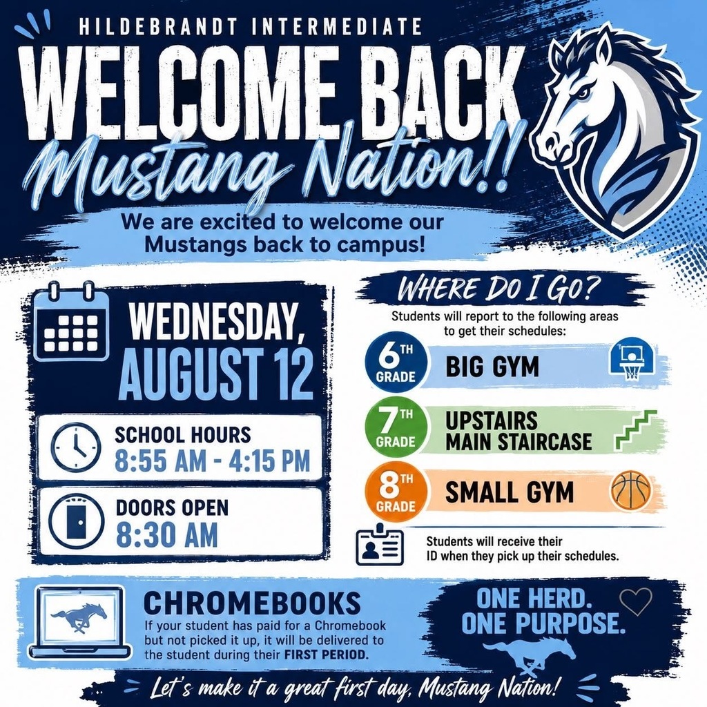 welcome back mustang nation - wednesday, August 12