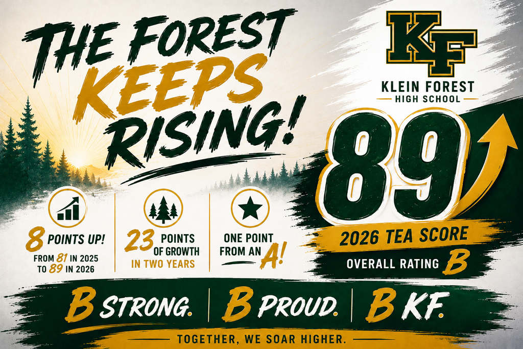 Poster with a forest background. Text reads "The Forest Keeps Rising!" Scores 89 and 89, with "2026 TEA Score" and "Overall Rating B".
