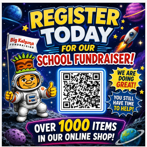 Big Kahuna fundraiser flyer with qr code