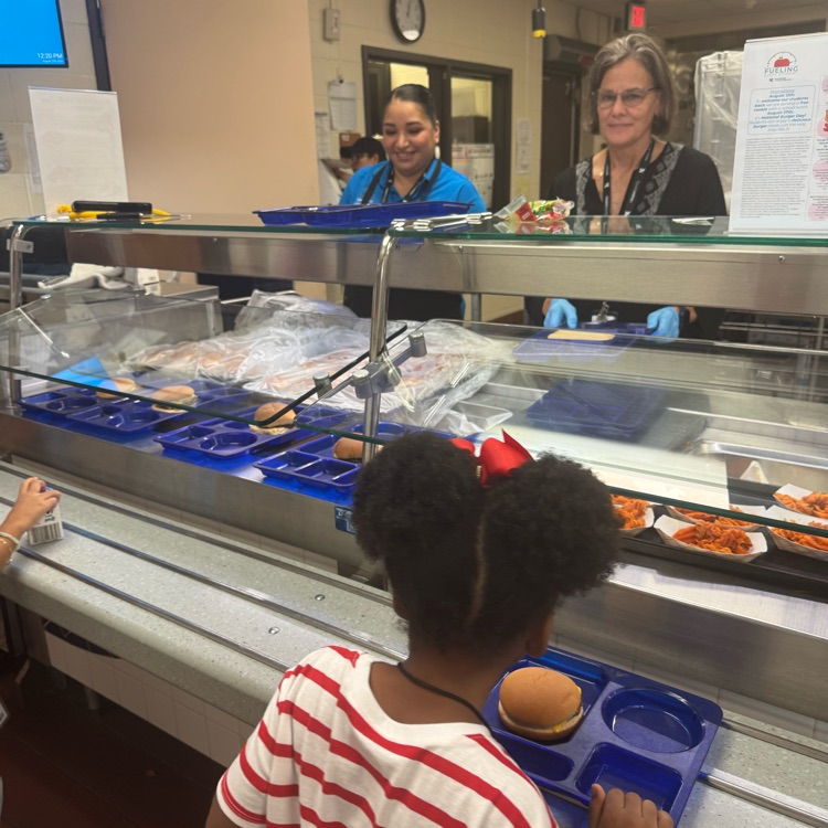 Admin serving burgers 