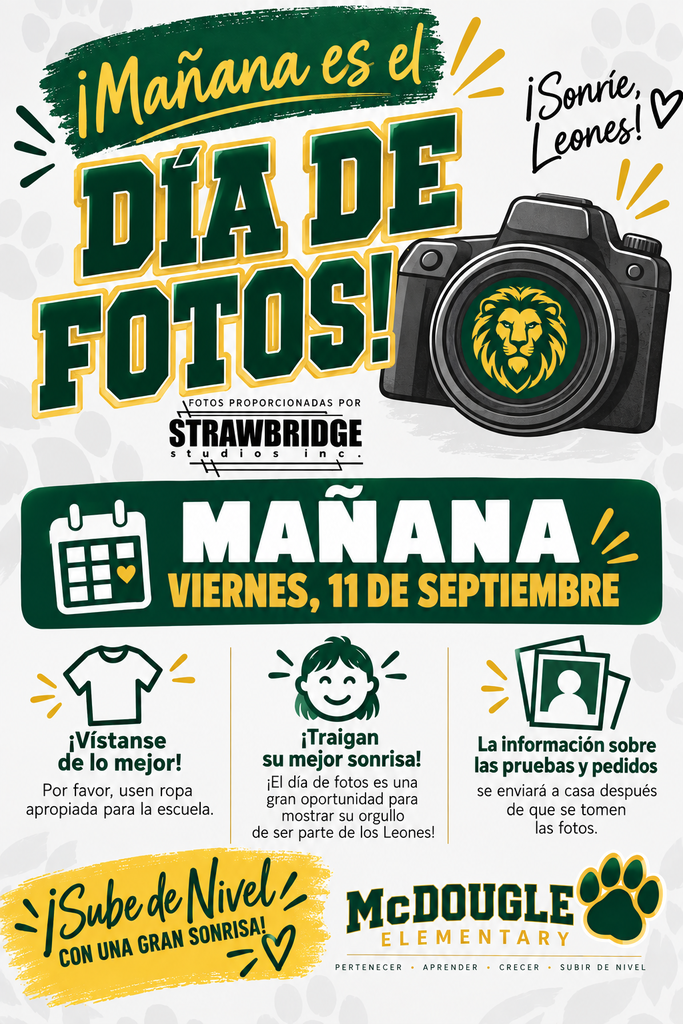 Flyer for picture day Sept 11 - Span