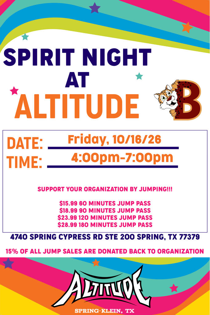 An event flyer for Spirit Night at Altitude. Details include date, time, and ticket prices. Rainbow background.