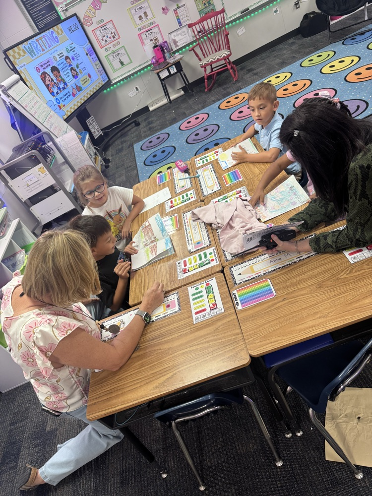 students reading