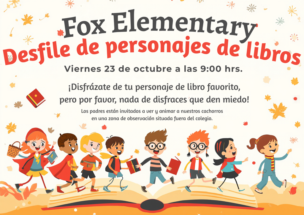 Book Character Parade Flyer - Spanish