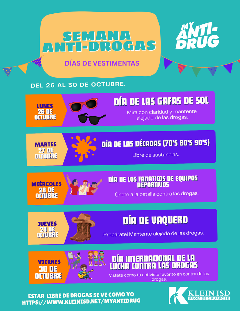 anti-drug dress up days Spanish