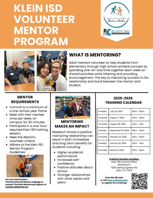 Klein ISD Volunteer Mentor Program