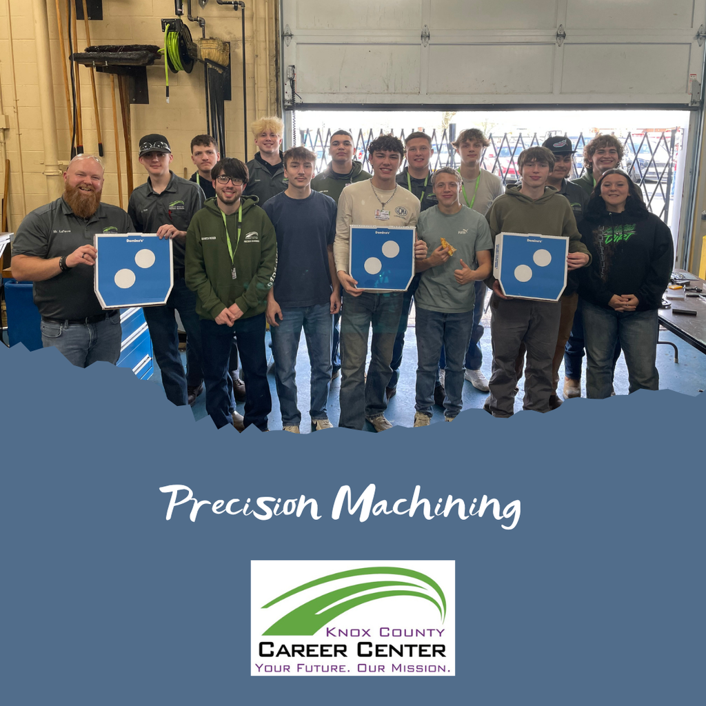 Precision Machining students eating Dominos Pizza