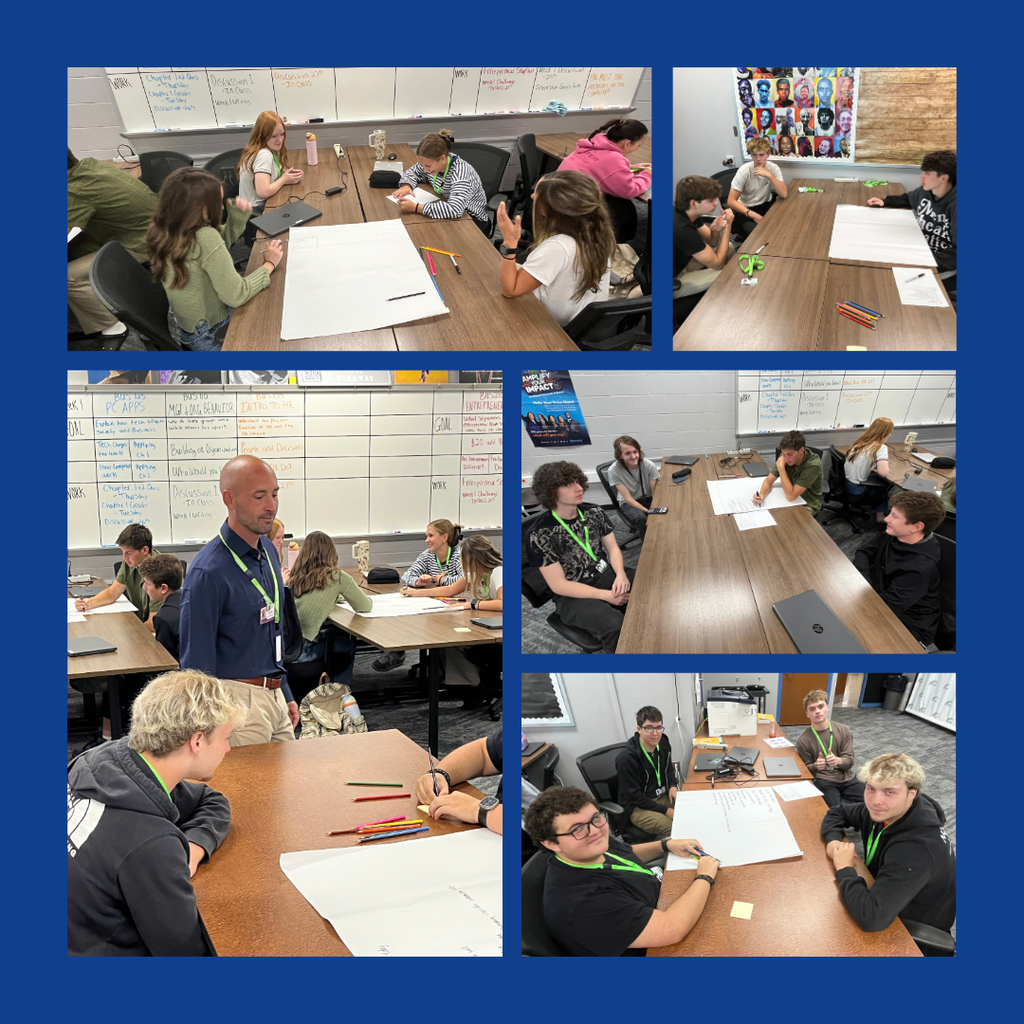 Students collaborated in CollegeU-Business during Human Resources class on what kind of company they'd like to work for.